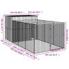 Dog House with Run Light Gray 84.3"x179.9"x71.3" Galvanized Steel