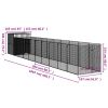 Dog House with Run Light Gray 65"x420.1"x71.3" Galvanized Steel