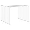 Dog House with Run Light Gray 84.3"x179.9"x71.3" Galvanized Steel