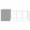 Dog House with Run Light Gray 84.3"x179.9"x71.3" Galvanized Steel